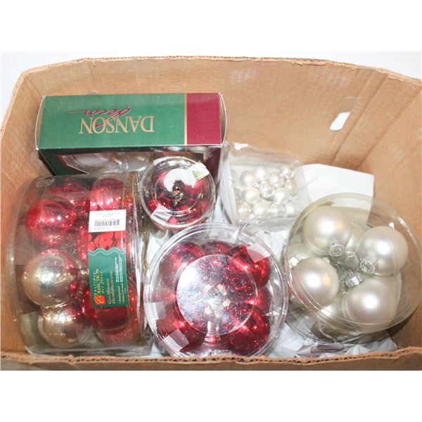 CHRISTMAS ORNAMENTS- BOX LOT ASSORTED
