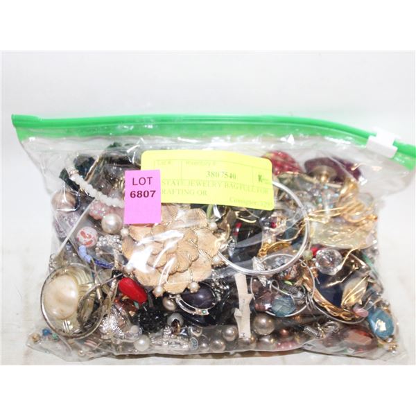 ESTATE JEWELRY BAG FULL FOR CRAFTING OR