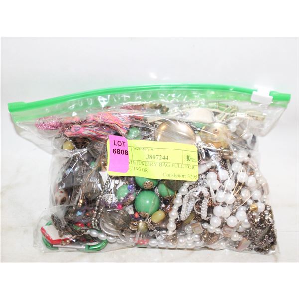 ESTATE JEWELRY BAG FULL FOR CRAFTING OR