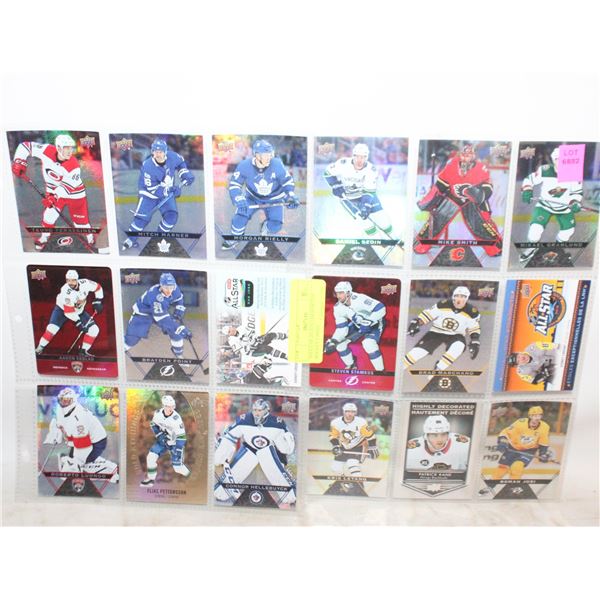 SHEET OF 2018/19 TIM HORTON HOCKEY CARDS