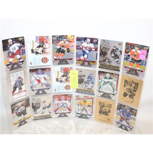 SHEET OF 2018/19 TIM HORTON HOCKEY CARDS
