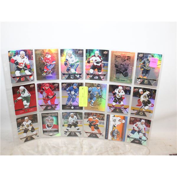 SHEET OF 2018/19 TIM HORTON HOCKEY CARDS