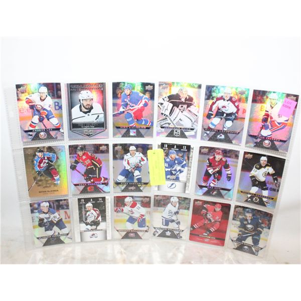 SHEET OF 2018/19 TIM HORTON HOCKEY CARDS