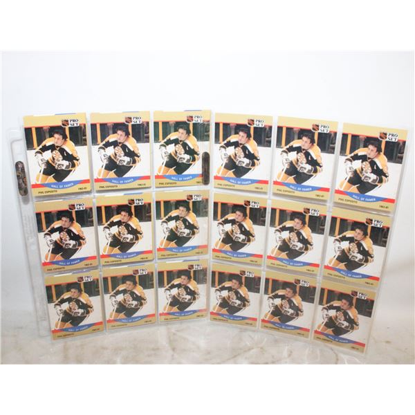 3 SHEETS PHIL ESPOSITO CARDS PRO SET