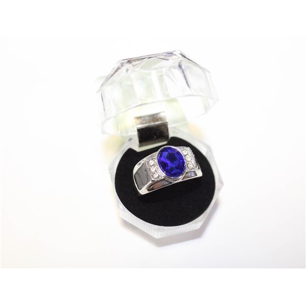 NEW BLUE SAPPHIRE STYLE MEN'S RING SZ 11