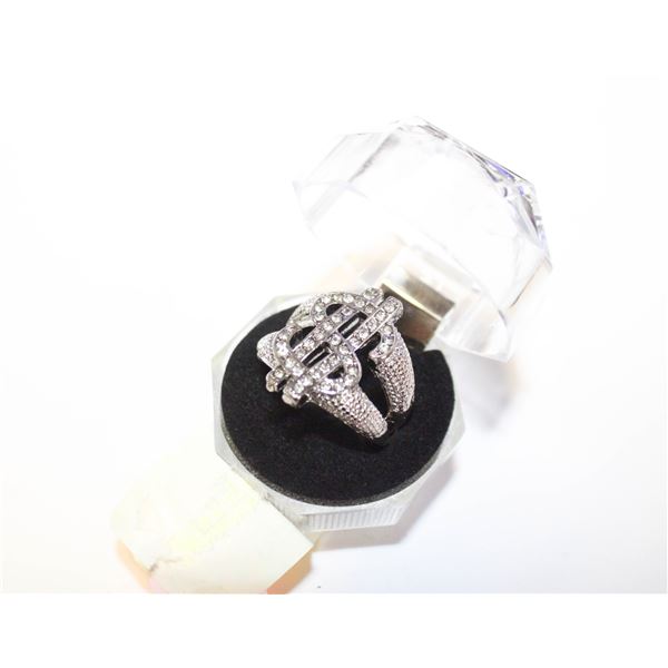 NEW DOLLAR SIGN RING ADJUSTABLE SZ