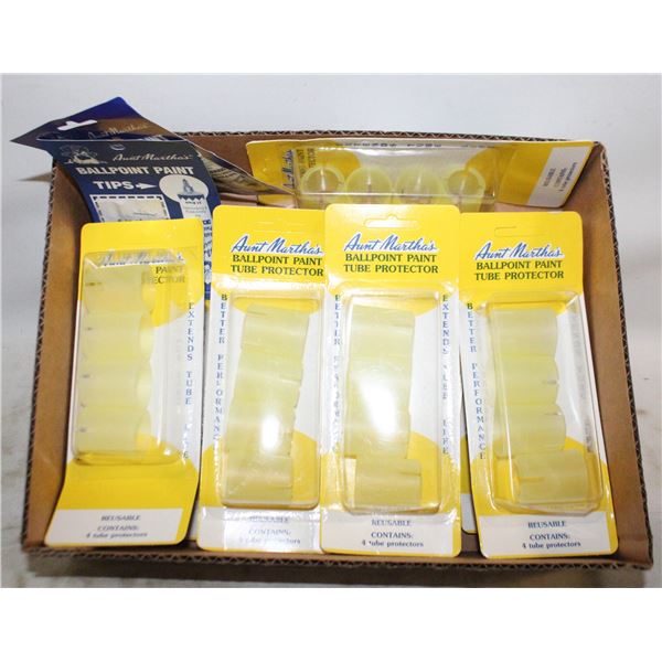 9 PAINT TUBE PROTECTORS & BALL POINT PAINT TIPS -