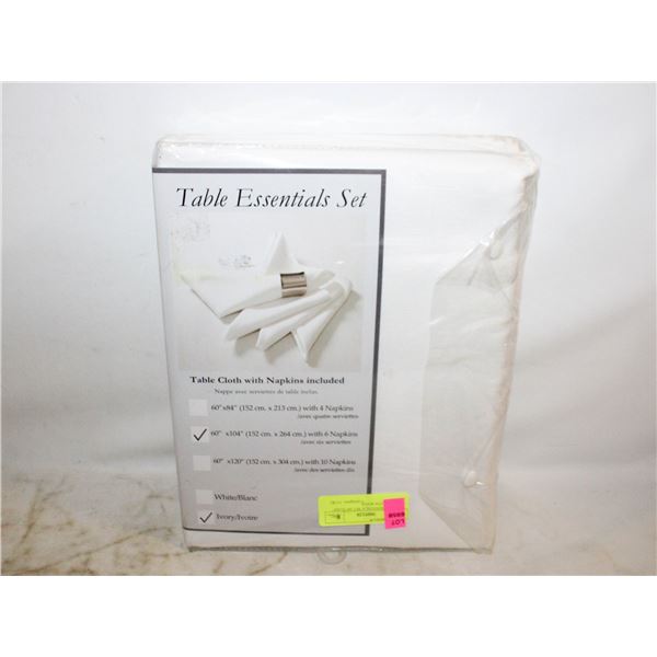 TABLE ESSENTIALS SET 60"X104" TABLECLOTH WITH