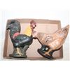 Image 1 : DECORATIVE CERAMIC ROOSTER & CHICKEN
