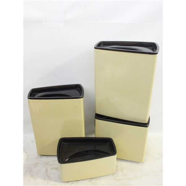 4PC MCM TIN CANISTER SET VTG SEARS BRAND