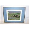 Image 1 : 1)  FRAMED, MATTED, UNDER GLASS 3D