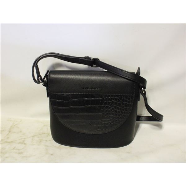 LEATHER DAVID JONES MIXED TEXTURE SHOULDER BAG