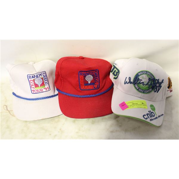 WALTER GRETZKY & RANDY GREGG GOLF HATS ALL