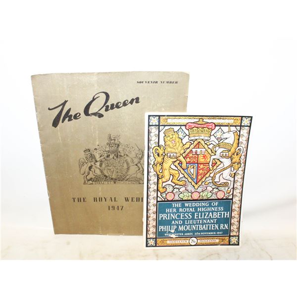 1947 QUEEN ELIZABETH ROYAL WEDDING PROGRAMS