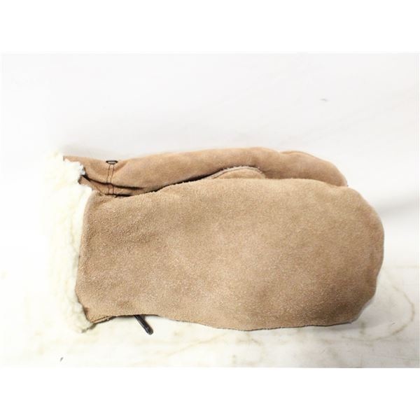 SUEDE & SHEEPSKIN LINED MITTS- NEW