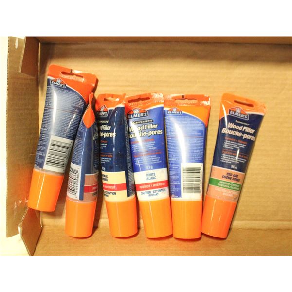NEW ELMER'S WOOD FILLER 6 TUBES