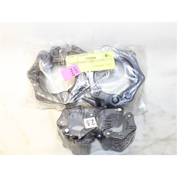 1 SET OLYMPIC BAR CLAMPS & 1 SET OF