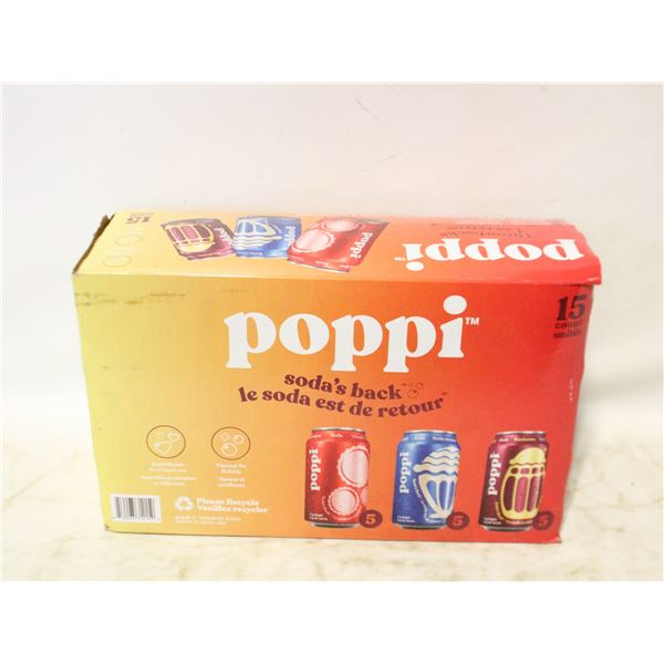 BOX OF 10 POPPI CREAM SODA POP CANS FLAVOR VARIETY