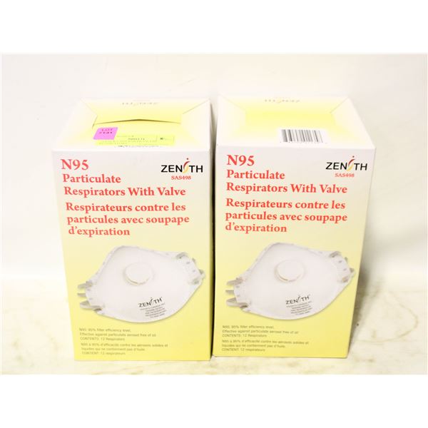 24 PACKS N95 PARTICULATE RESPIRATORS