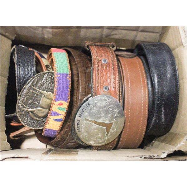 VINTAGE LEATHER WESTERN BELTS AND BUCKLES