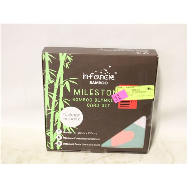 MILESTONE - BAMBOO BABY BLANKET CARD