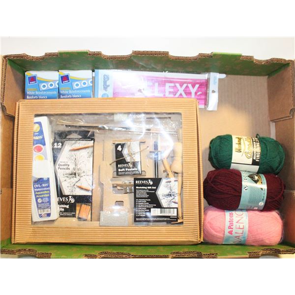 FLAT OF ART SUPPLIES/CRAFTING ITEMS UNUSED