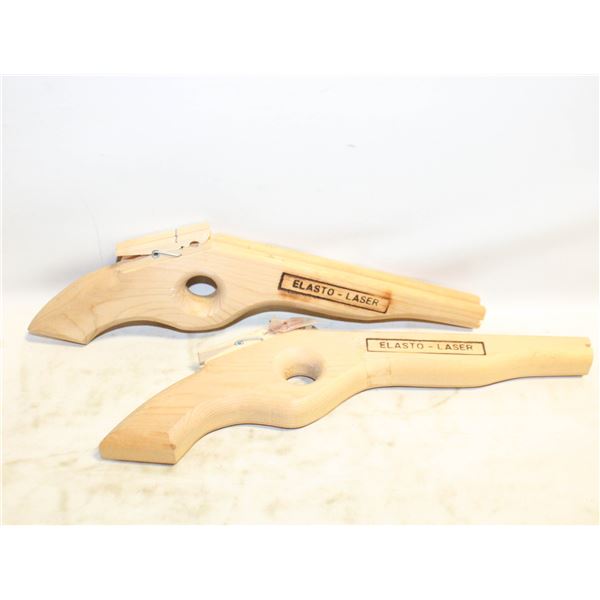 2 WOODEN ELASTIC GUNS