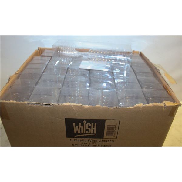 NEW QTY 180 PLASTIC WINE GLASSES 6 OZ.
