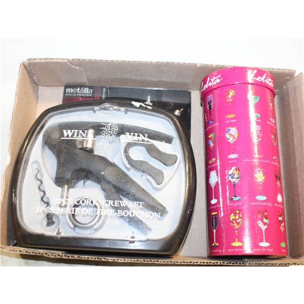 WINE ACCESSORIES - BOTTLE MARKERS, OPENERS,GLASS