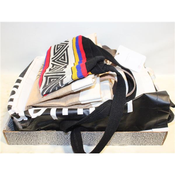 SHOPPING BAGS- RE-USEABLE- LARGE LOT ASSORTED