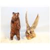 Image 1 : VINTAGE HAND CARVED BEAR/EAGLE (2)