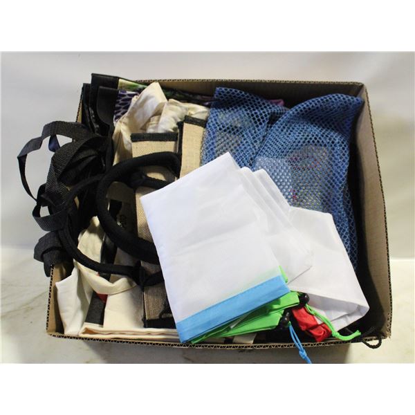SHOPPING BAGS- RE-USEABLE- LARGE LOT ASSORTED