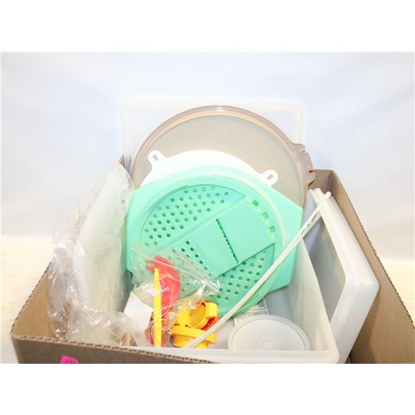 VINTAGE TUPPERWARE ITEMS- BOX LOT ASST.