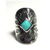 Image 1 : 23) SILVER TONE WIDE TURQUOISE SIZE
