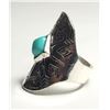Image 2 : 23) SILVER TONE WIDE TURQUOISE SIZE