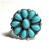 Image 1 : 21)  SILVER TONE SIZE 6 TURQUOISE