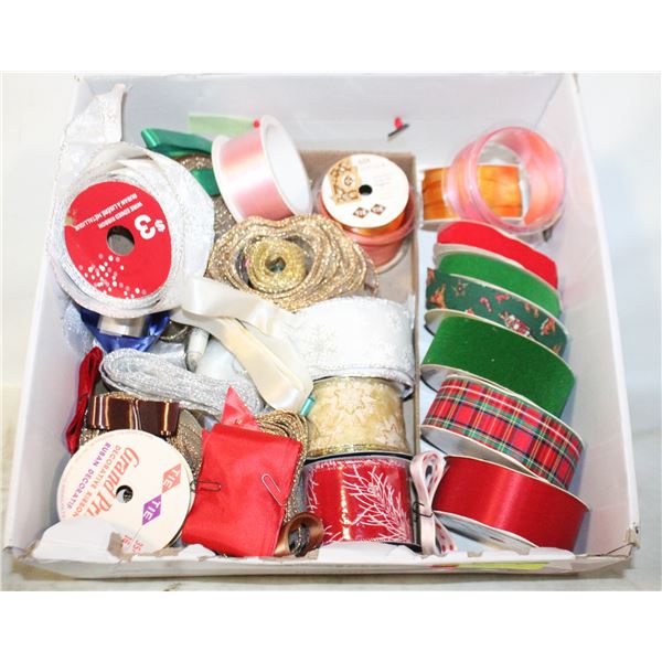 RIBBON- BOX LOT ASSORTED