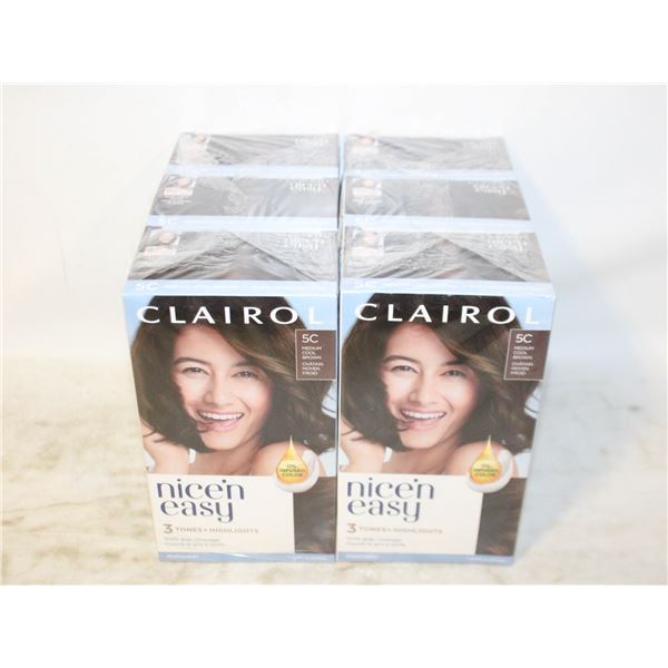 LOT OF 6 CLAIROL 5C NICE AND EASY HAIR COLOR
