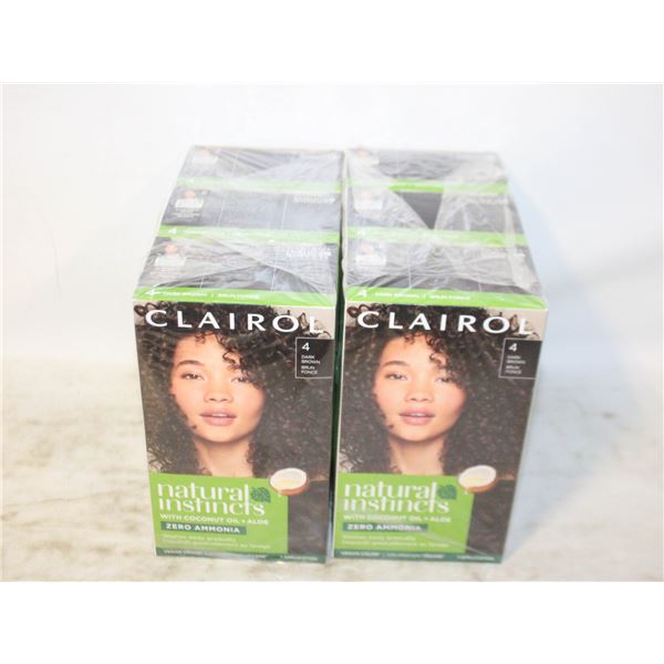 LOT OF 6 CLAIROL NATURAL INSTINCTS NO 4 DARK BROWN