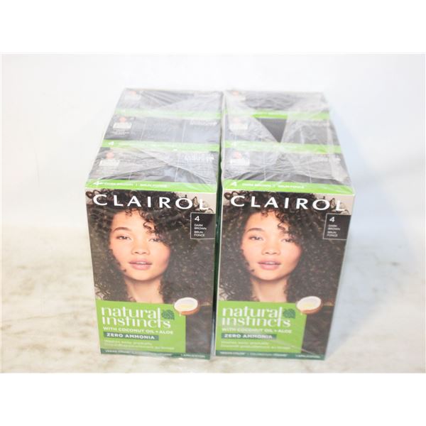LOT OF 6 CLAIROL NATURAL INSTINCTS NO 4 DARK BROWN