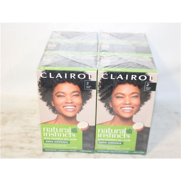 LOT OF 6 CLAIROL NATURAL INSTINCTS #2 BLK HAIR DYE