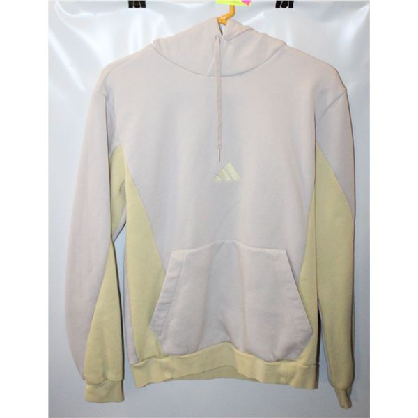 MEN SMALL ADIDAS WHITE/YELLOW HOODIE