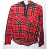 Image 1 : LADIES S RED PLAID NO BOUNDRIES HOODIE