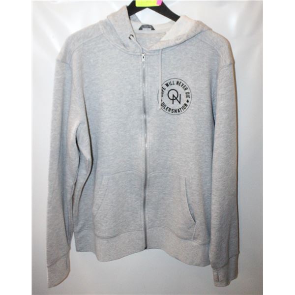 OILERS NATION ZIP FRONT HOODY UNISEX LARGE