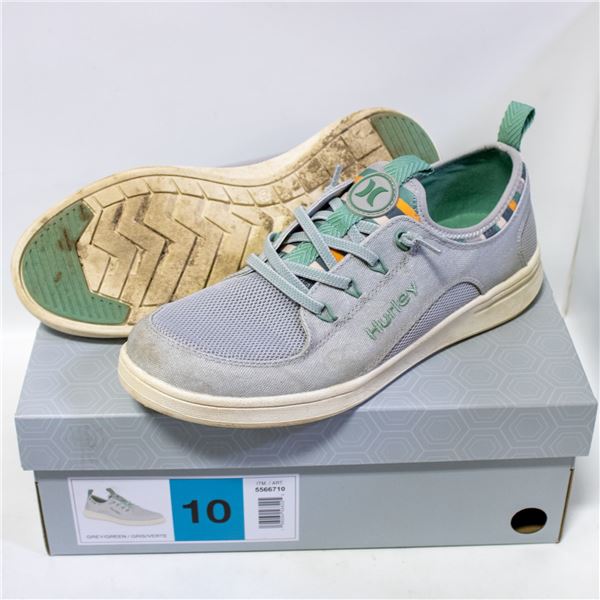HURLEY WOMENS CASUAL SHOE GREY & GREEN SIZE 10