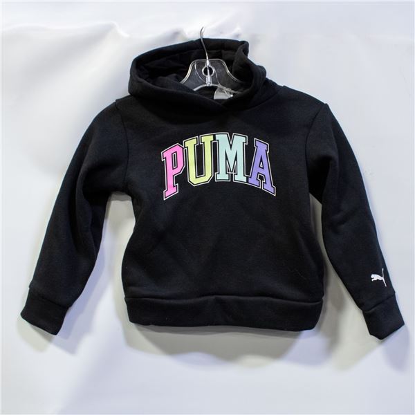 NEW PUMA GIRLS PULLOVER HOODIE BLACK SIZE 2