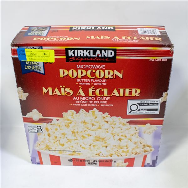 BOX OF 38 KIRKLAND MICROWAVE POPCORN PACKS