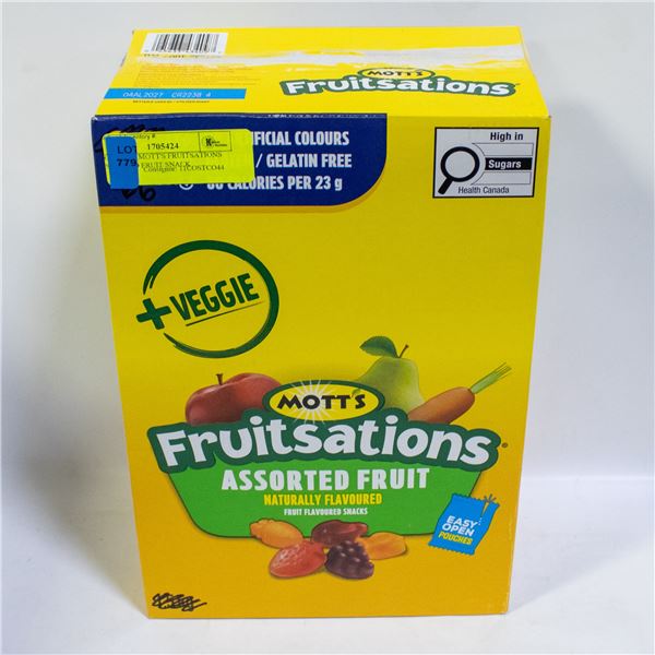 BOX OF 66 MOTT'S FRUITSATIONS ASSORTED FRUIT SNACK