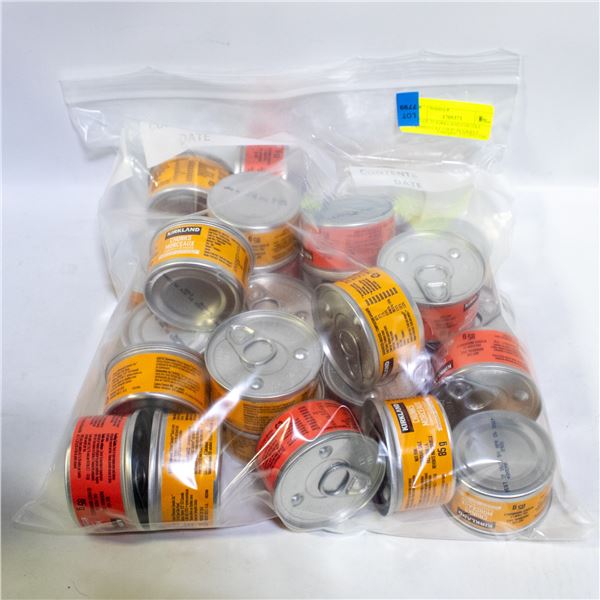 BAG OF 25 KIRKLAND CHUNKS CANNED CAT FOOD IN GRAVY