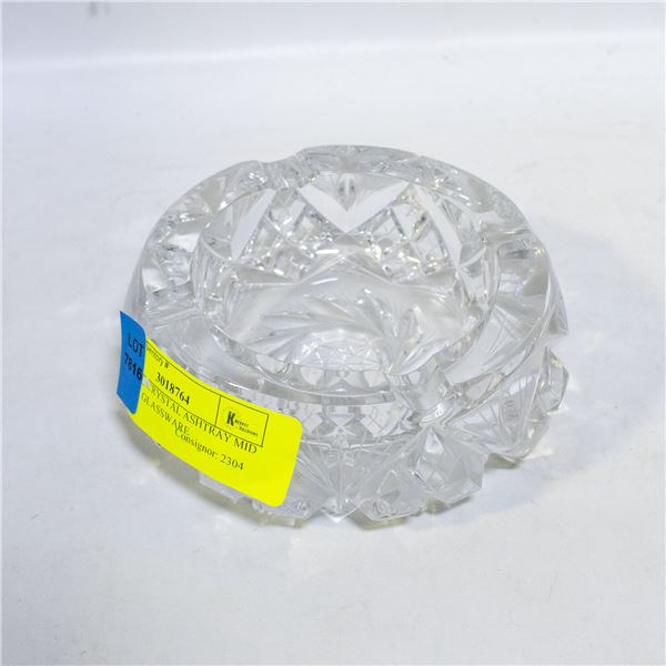 PINWHEEL CRYSTAL ASHTRAY MID CENTURY GLASSWARE